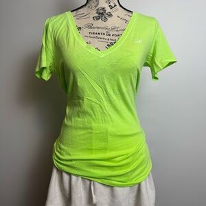 Hollister Neon Green V-Neck Tee